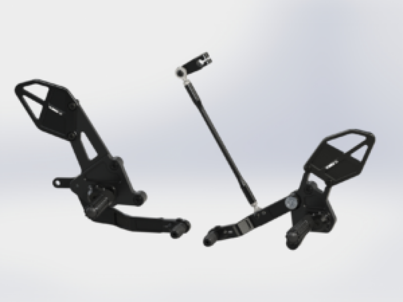 Yamaha MT-07 Rear Set - Vortex Racing - V3 2.0 - Black - `18-`24
